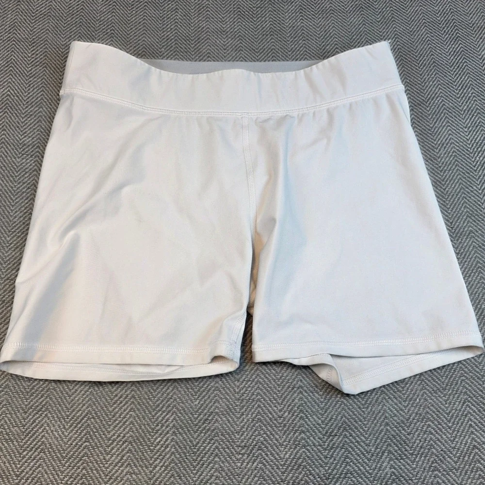 DSG Womens Compression Shorts White Size Large Athletic Spandex Training Sporty